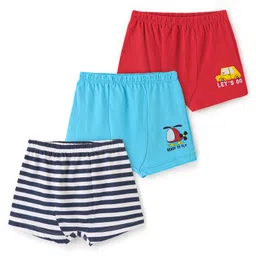 Doodle Poodle 100% Cotton Briefs Stripes & Car Print Pack of 3 - Blue Red & Navy-picture-15