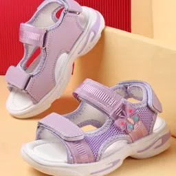 Cute Walk by Babyhug Sandals with Velcro Closure & Butterfly Applique - Purple-picture-27