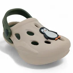 Lil Lollipop Penguin Applique Detailed Perforated Anti Slip Slingback Clogs - Beige-picture-32