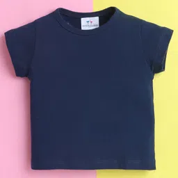 Knitting Doodles Pure Cotton Pack Of 3 Half Sleeves Solid Tees - Black Navy & Light Blue image 3