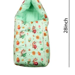 Mittenbooty Infant Baby Sleeping Bag Velvet cum Wrap Unicorn Icecream Print-Green image 3