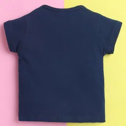 Knitting Doodles Pure Cotton Pack Of 3 Half Sleeves Solid Tees - Black Navy & Light Blue image 4
