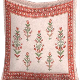 E Elma Maroon Floral 144 TC Single Bedsheet with 1 Pillow Covers image 4