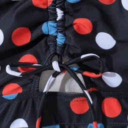 Pine Kids Sleeveless  Frock Swimsuit with Polka Dots Print - Black image 4