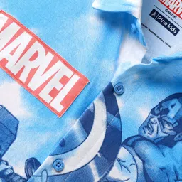 Pine Kids Marvel Single Jersey Knit Half Sleeves Tie & Dye Shirt With Front & Back Avengers Graphics - Blue image 4