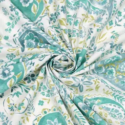 Gulaab Jaipur White & Blue Floral 400 TC King Bedsheet with 2 Pillow Covers image 3