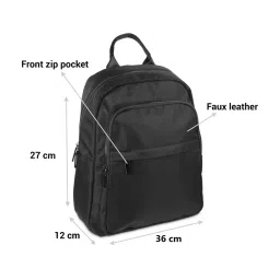 Mochi Black Stylish Medium Backpack image 3
