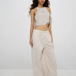 nuon women Nuon by Westside Beige Printed Cotton-Blend Tank Top image 3