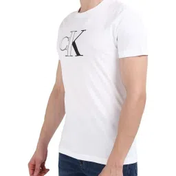 Calvin Klein Bright White Slim Fit Printed T-Shirt image 3