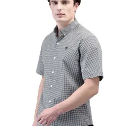 Woodland Black & White Regular Fit Check Cotton Shirt image 3