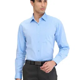 Raymond Blue Slim Fit Striped Shirt-image-85