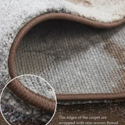 OBSESSIONS Brown & Cream Floral Machine Made Carpet - Large (340 cm x 240 cm) image 3