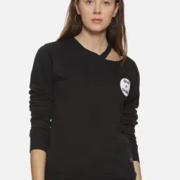 Campus Sutra Black Full Sleeves Sweatshirt-image-74