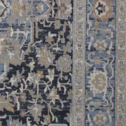 Obsessions Blue Anti-Static Machine Made Ornate Medallion Neo Classical Carpet - Large image 5