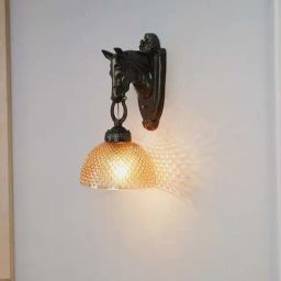 Fos Lighting Medieval Stallion Brown & Transparent Aluminium Wall Light With Glass Shade - Set of 1-picture-26