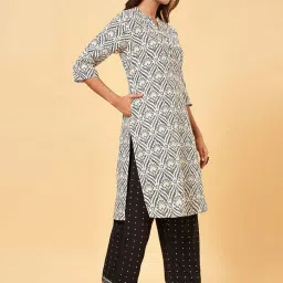 Rangmanch by Pantaloons White Printed Straight Kurta image 3