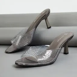 Melange by Lifestyle Women's Pewter Ethnic Stilettos-picture-22