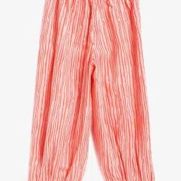 Campana Kids Green & Peach Cotton Printed kurti & Salwar image 3