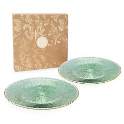 Pure Home and Living Dark Green Glass Radial Dinner Plates - Set of 2 image 3