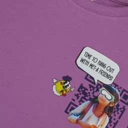 Gini & Jony Kids Purple Digital Print Top image 3