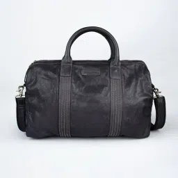 Art N Vintage Alexander Black Leather Solid Extra Large Duffle Bag image 3
