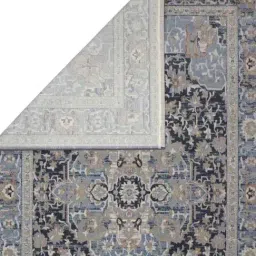 Obsessions Blue Anti-Static Machine Made Ornate Medallion Neo Classical Carpet - Large image 4
