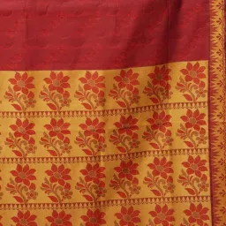 Unnati Silks Maroon Woven Design Saree With Unstitched Blouse image 3