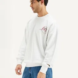 Levi's White Loose Fit Printed Sweatshirt image 3