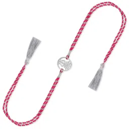 ornate jewels 925 Silver American Diamond Trishul Rakhi cum Pendant for Brother with Roli Chawal image 3