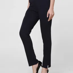 FITHUB Navy Skinny Fit High Rise Trousers image 3