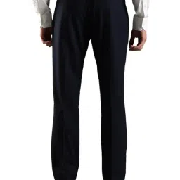 Tommy Hilfiger Navy Regular Fit Checks Trousers image 2