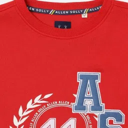 Allen Solly Boys Red Color Block Full Sleeves Sweatshirt image 3