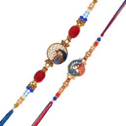 Aapno Rajasthan Beautiful Set of 2 Peacock Designed Rakhi image 3