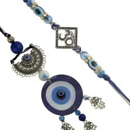 Aapno Rajasthan Majestic Evil Eye Bhaiya Bhabhi Rakhi Set image 3