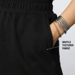 The Souled Store Black Cotton Regular Fit Shorts image 5