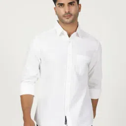 Greenfibre White Cotton Slim Fit Shirt-picture-34