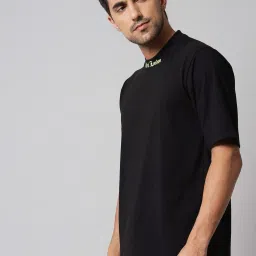 Griffel Black Cotton Loose Fit Printed T-Shirt image 3