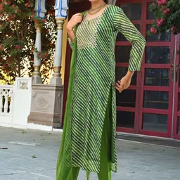 Moda Rapido Women Printed Rayon Blend Kurta with Trousers & Dupatta-picture-24