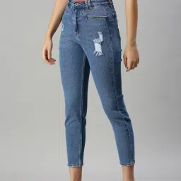 SHOWOFFFF Casual Mom Fit High-Rise Blue Jeans image 3