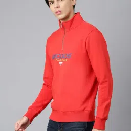 woodland Woods Red Regular Fit High Neck Printed Sweatshirt image 3