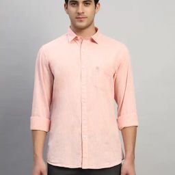 Cantabil Orange Regular Fit Solid Casual Shirt-picture-34