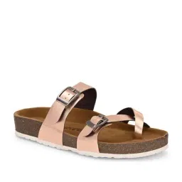 hoversoul Hoversole Women's Kayla Rose Gold Cork Cross Strap Sandals image 2