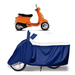 Auto Pearl Two Wheeler Cover for Vespa Vespa LX 125 - White, Blue-picture-19