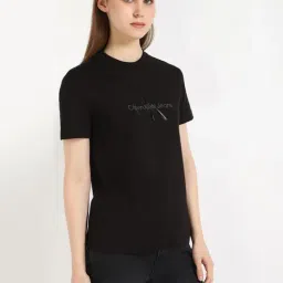 CALVIN KLEIN JEANS Black Logo Regular Fit Cotton T-Shirt-image-13