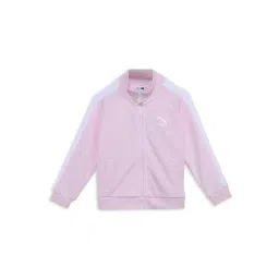 Puma Kids Classics T7 Pink Cotton Logo Full Sleeves Jacket-image-41