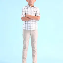 U.S. Polo Assn. Boys Beige Cotton Plaid Shirt-image-28