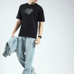 Rock.It Black Cotton Blend Regular Fit Printed T-Shirt image 5