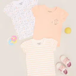 Pantaloons Baby Girls Multicoloured T-Shirts - Pack of 3-image-68