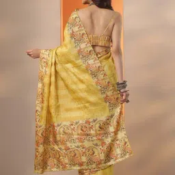 Libas Yellow Woven Design Saree With Unstitched Blouse image 2