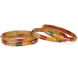 SOMIL Set Of 28 Artificial Stones Studded & Beaded Glass Bangles image 2